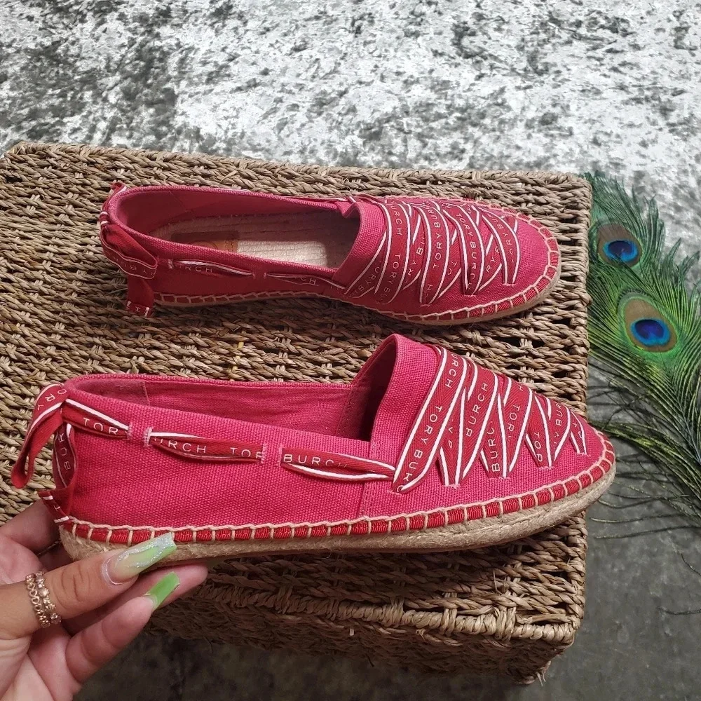 Tory Burch Logo Grosgrain Espadrilles‎